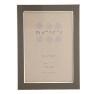 Sixtrees Kew Silver Plated & Grey Enamel Photoframe